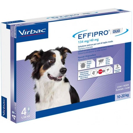 Effipro Duo Cane Spot-On 10-20 Kg 4 Pipette