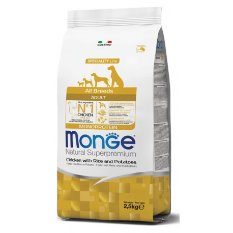 Monge All Breeds Adult Pollo con Riso e Patate 2,5 Kg